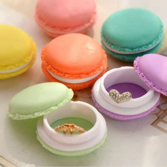 NEW 4 Cute mini jewelry boxes, 4pk mini macaroons that hold rings, pills - Picture 3 of 6